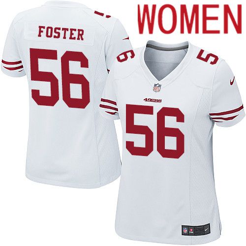 Women San Francisco 49ers #56 Reuben Foster Nike White Team Color Game NFL Jersey->women nfl jersey->Women Jersey